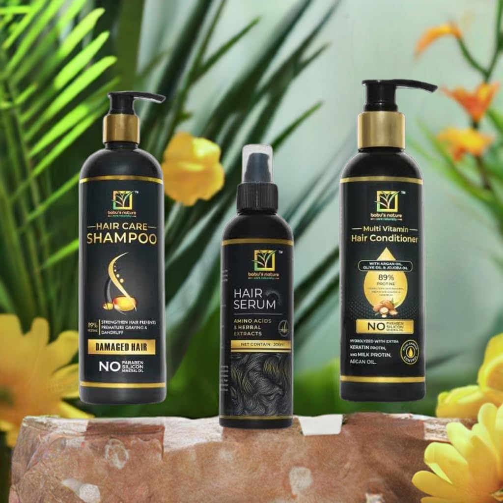 Babu's Nature Hair Care Set: Shampoo, Conditioner, and Hair Serum-image-22