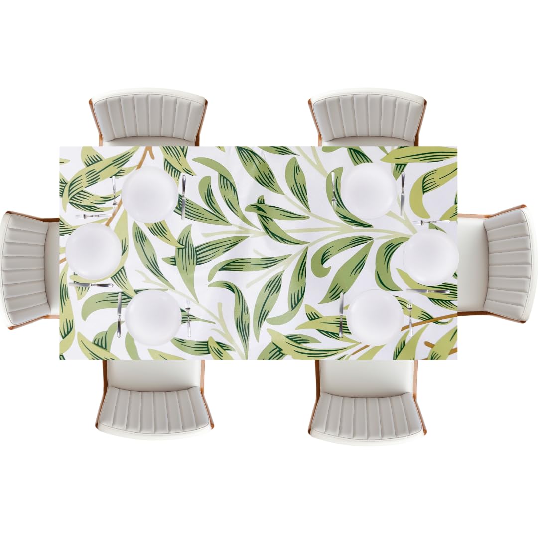 Jolee Tablecloths Wipe Clean PVC Tablecloth 140cmx200cm-Outdoor/Indoor Table Cloth Protector, Waterproof Summer Design, Easy Care Table Cover (William Morris Willow Bough Sage Green) โ image 1