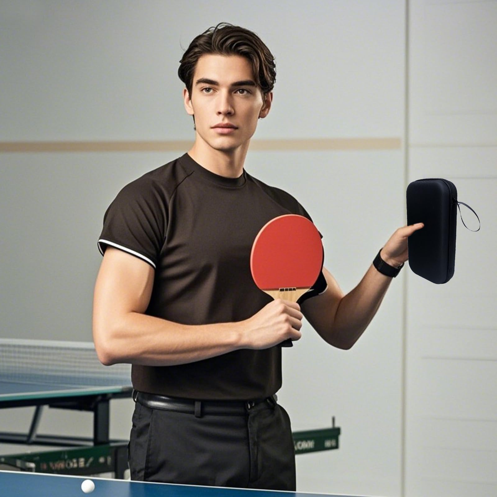 Cover per Racchetta da Ping Pong Eco Rival, Smavles Custodia per Racchetta da Ping Pong, Adatto per 2 Racchette e Palline (Solo Custodia)