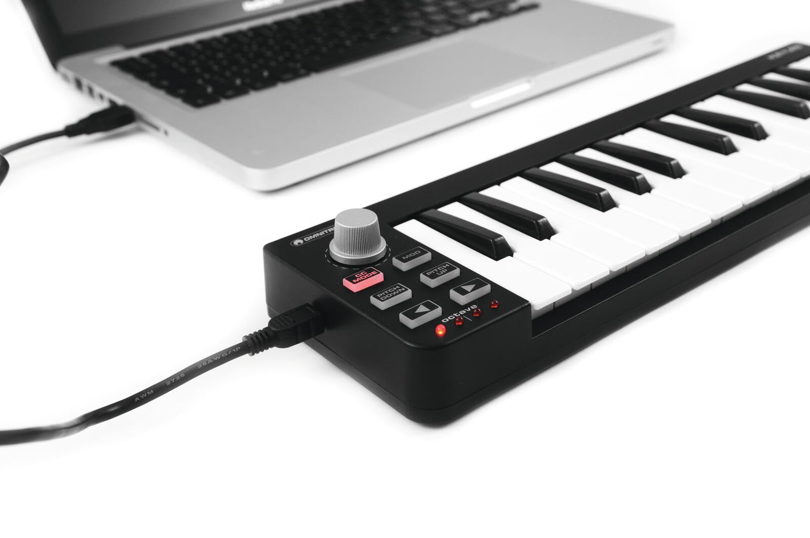 Omnitronic 11045074 - Controlador MIDI de 25 teclas