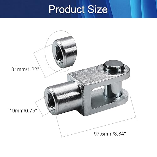 Miniatura 25 de Aicosineg Horquilla de cilindro y junta en Y M20 x 0.79 pulgadas, rosca hembra, conector Y de cilindro de aire de 3.82 pulgadas de longitud, extremo