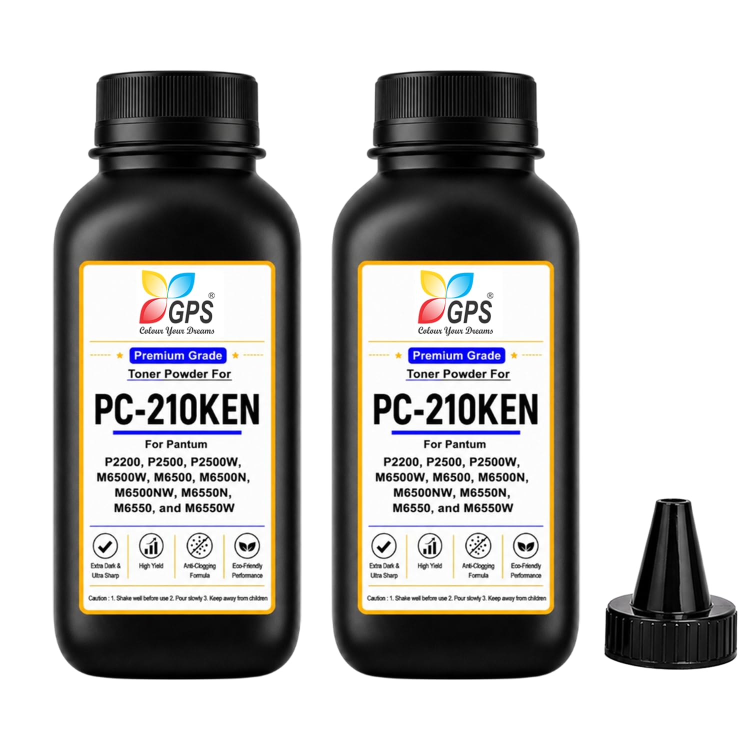 GPS PC210 Toner Refill Powder Compatible for Pantum P2200, P2500, P2500W, M6500, M6550NW, M6600NW | PC-210 Black | Pack of 2 (80g x 2) | Page Yield: 5000 Pages Total-image-13
