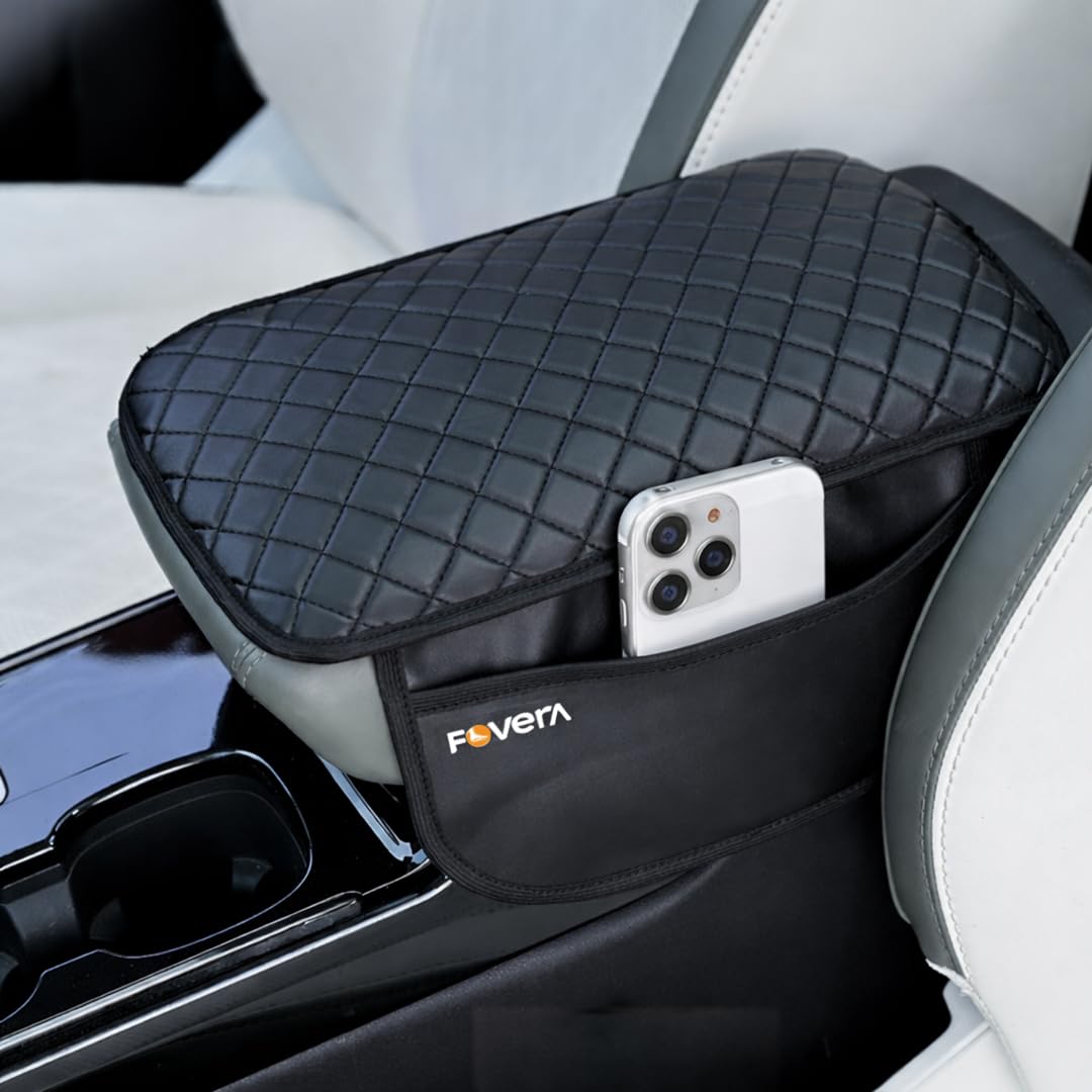 FOVERA Car Armrest Pad – PU Foam Cushion with Premium Rexine Cover for Comfortable Driving | Ergonomic Center Console Armrest Support for Cars | Soft & Durable Padding for Long Drives-image-32