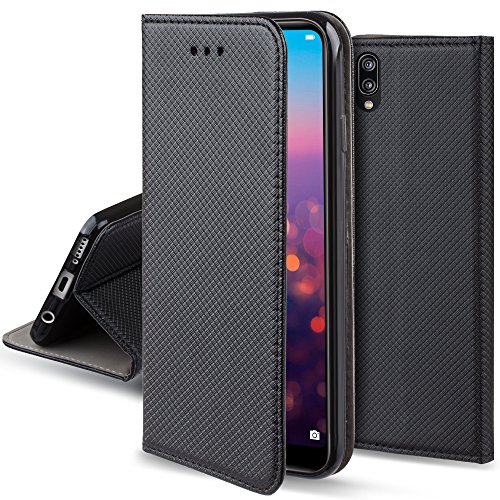 Moozy Cover per Huawei P20, Nero - Custodia a