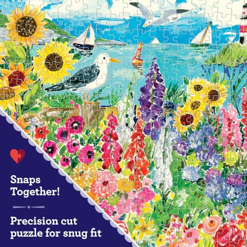 Image of eeBoo 1000 Piece Puzzle - Seaside Garden Jigsaw Puzzle for Adults, Rectangular 28 inch x 21 inch Made with Recycled Board & Vegetable-Based Ink