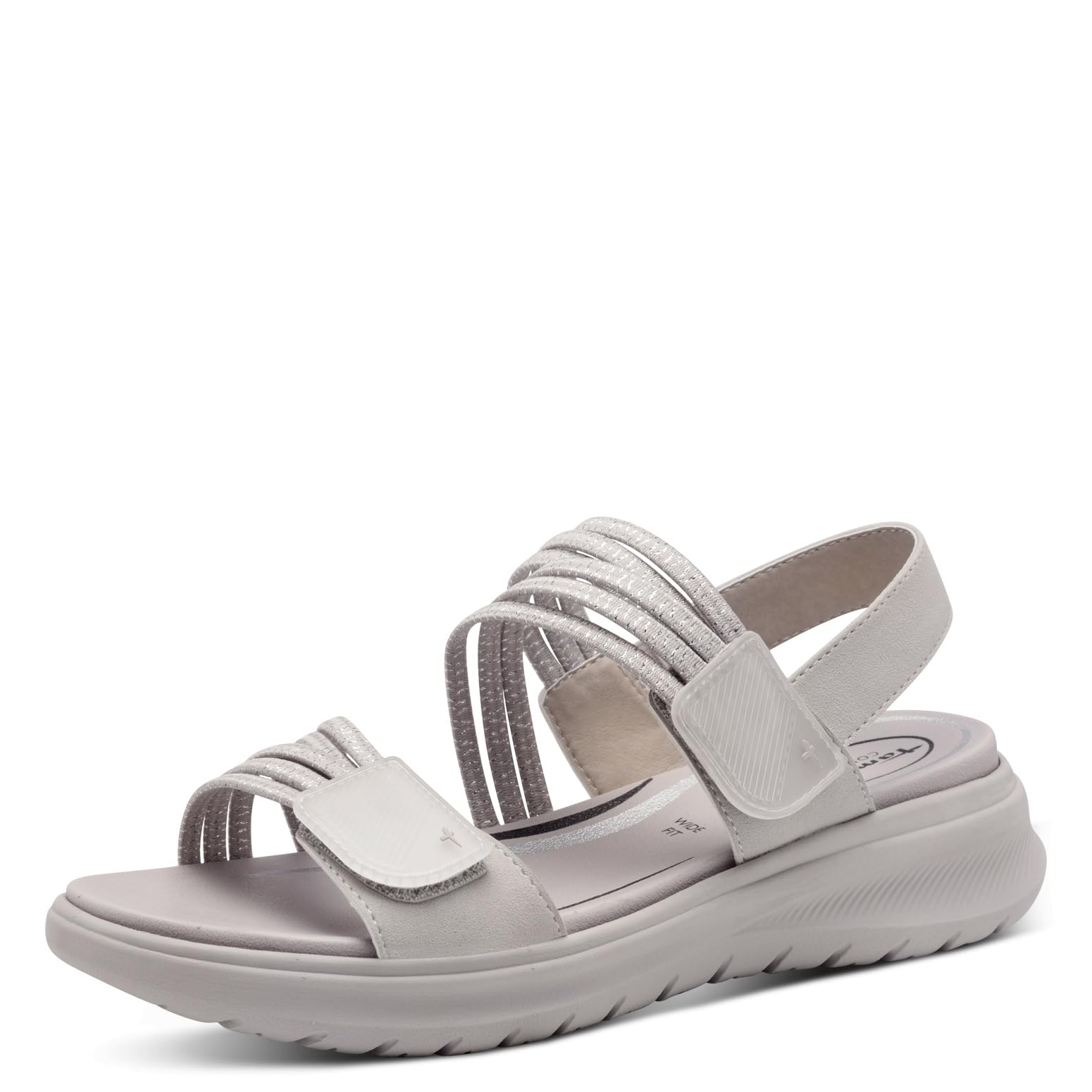 Tamaris Comfort Women’s Flat Sandals Sporty Vegan, Stone, 7,5 UK