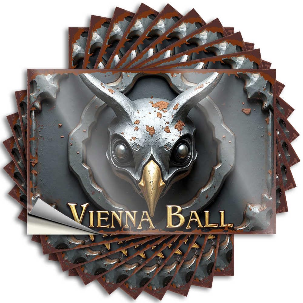 Fun Stuff Bumper Funny Sticker | Vienna Ball: A Gothic Metal Skull Emblem Western Bathroom Durable Vinyl Sticker Easy Apply for Best(8X12CM)