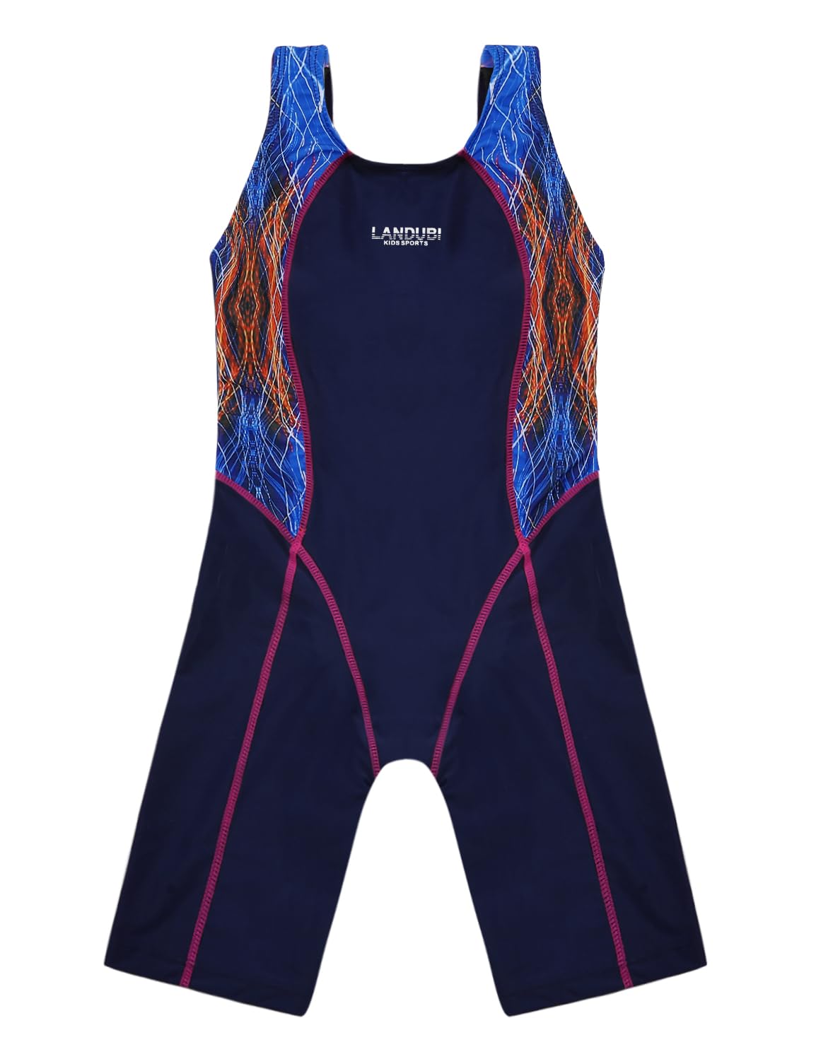 Cadocado Girls Athletic One Piece Swimsuit Splice Racer Back Swminwear Boyleg Competitive Bathing Suit