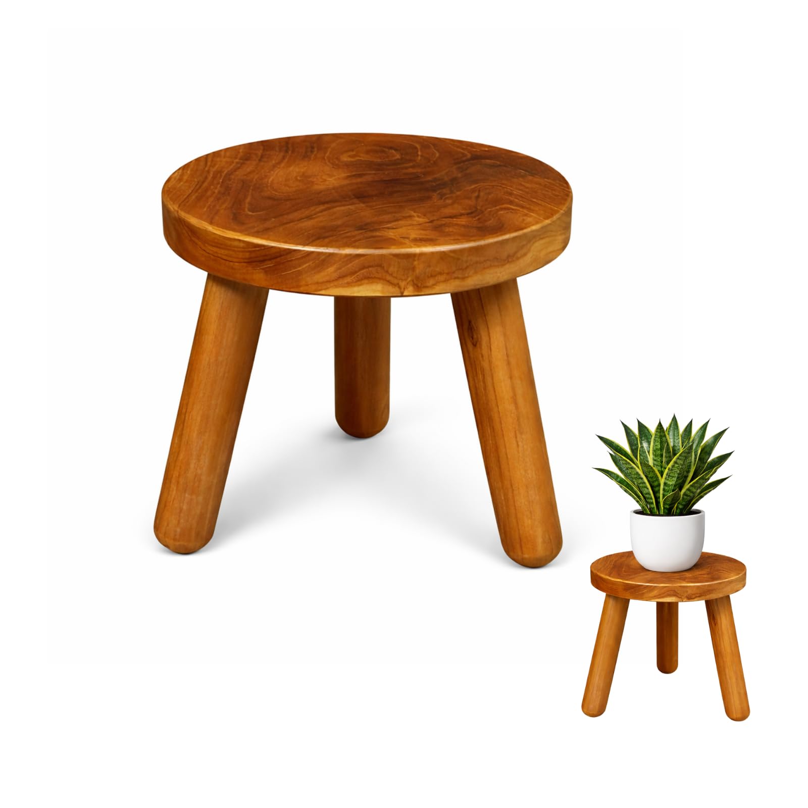 Amazon.com: JOLLYMER Plant Stool Indoor, Teak Stool for Plants