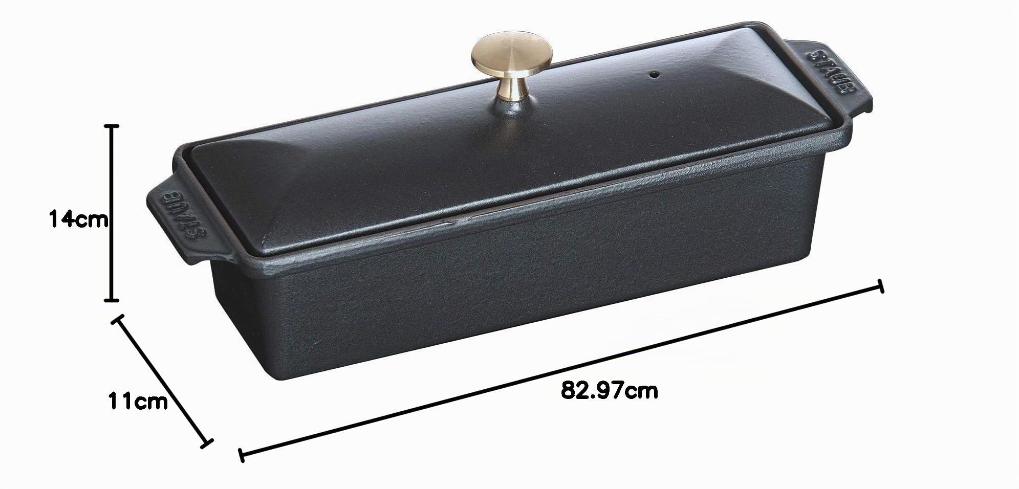 STAUB Terrine, Ofenform, 30x11 cm, Gusseisen, Zum Brot Backen, Für alle Herdarten inkl Induktion und Backofen, rechteckig, Schwarz – Ansicht 4