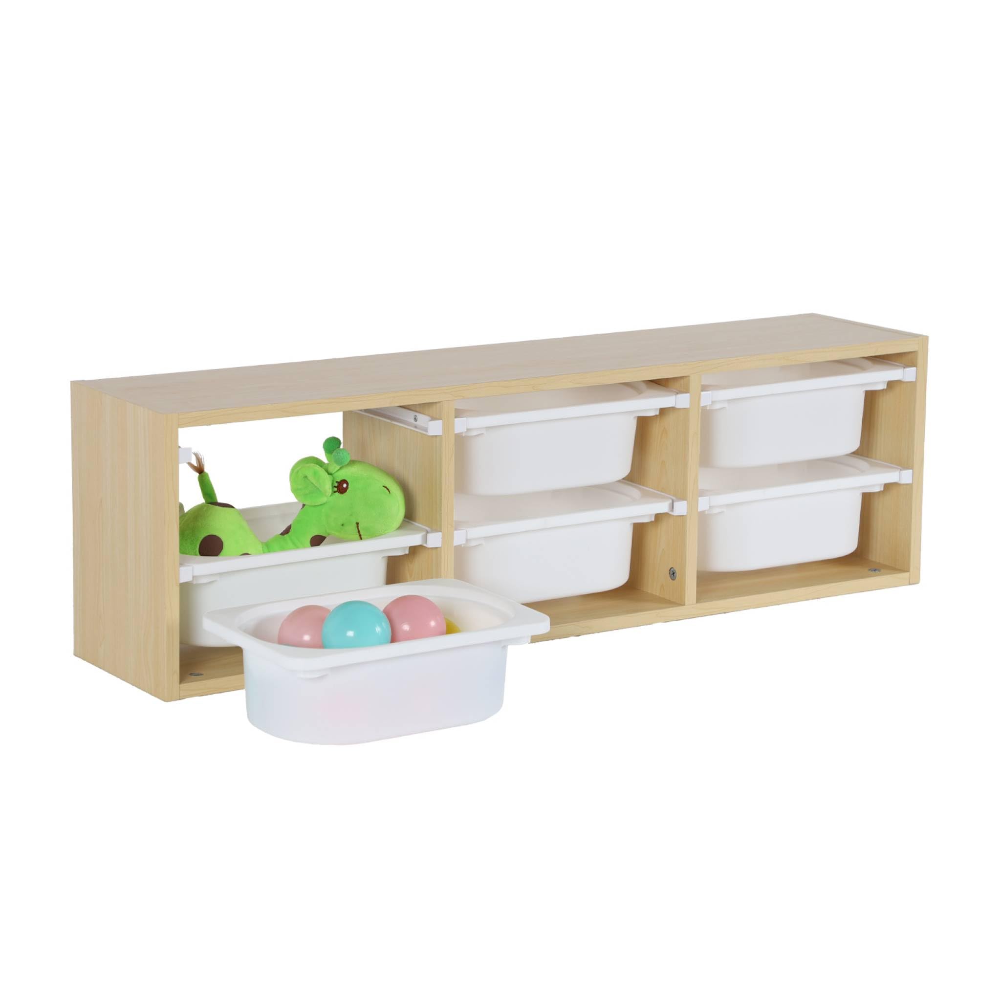 Sweeek Unidad de almacenamiento para niños 6 cubos Sora Natural 97.5x21x29.4 cm