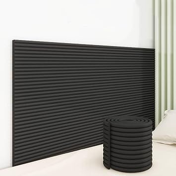Wall Padding for Kids with Autism, 7.9" x 78.7" Self-Adhesive Padded Wall Panels for Kids Bedroom, Soft Upholstered 3D Wall Panels - DIY Peel and Stick Headboard Wall CushionBlack,4pcs