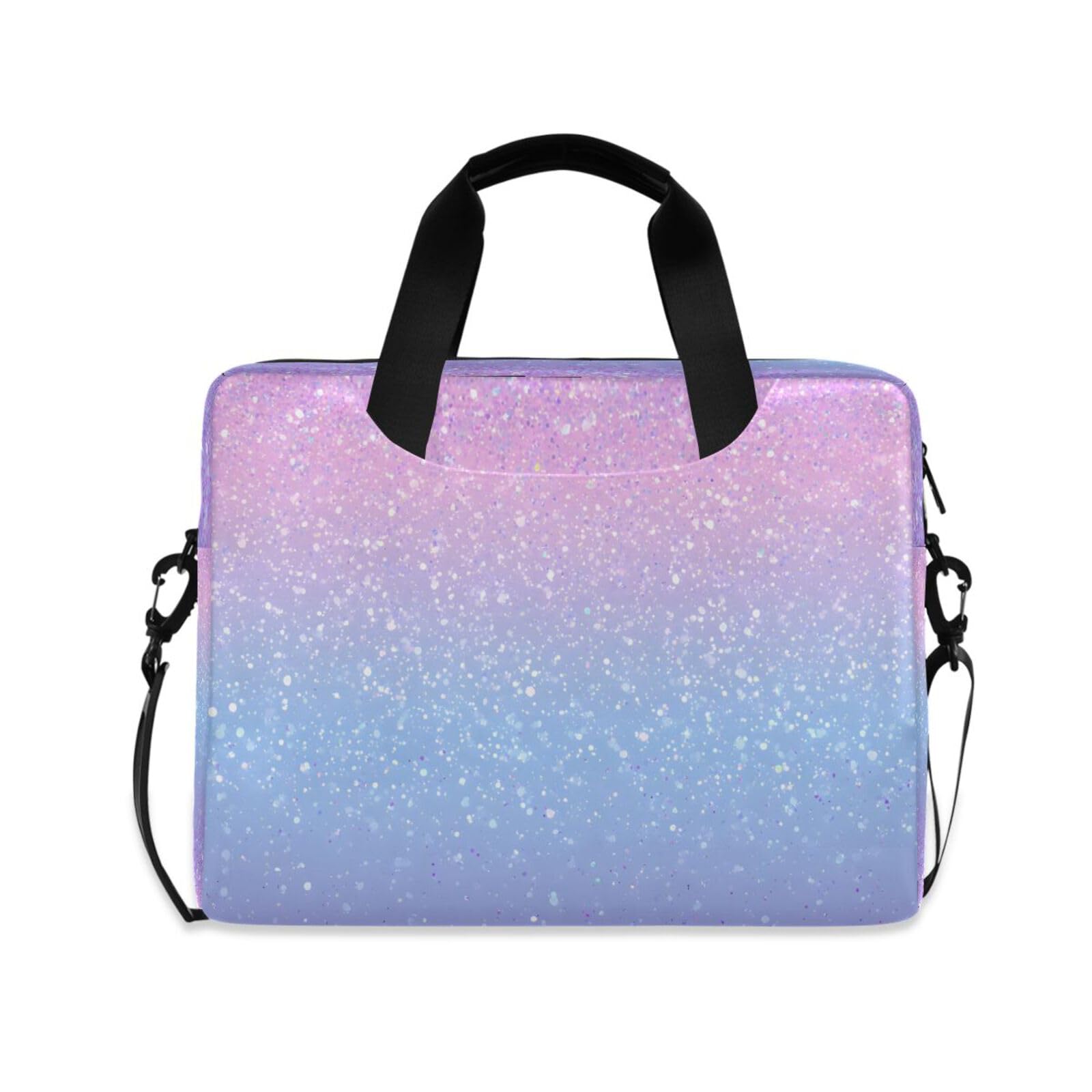 Bolsa de transporte para portátil con correa acolchada y bolsillo con cremallera brillante 8