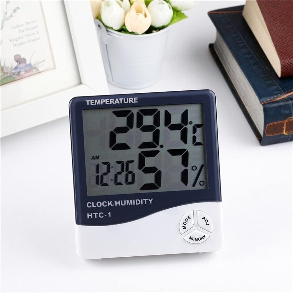 Elektroniczny cyfrowy miernik temperatury i wilgotności LCD Termometr wewnętrzny i zewnętrzny Higrometr Stacja pogodowa Zegar