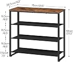 HOOBRO Raquette de chaussures, 4 Organisateur de rangement de chaussures de niveau, étagère de chaussures avec 3 Tablettes Oxford tissu et panneau supérieur, tient 12-16 paires de chaussures, pour entrée, placard, cadre en acier, brun rustique BF47XJ01G1
