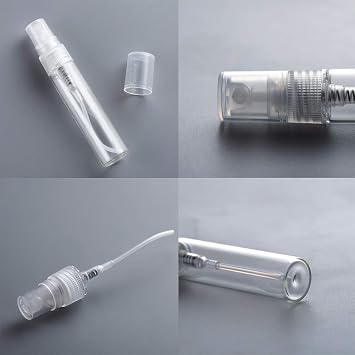 25Pcs 3ml Mini Empty Spray Bottle, Travel Clear Glass Spray Perfume Bottle,Small Sample Containers Fine Mist Atomizer for Perfume, Mini Refillable Perfume Bottle Empty for Travel (25Pcs 3ml)