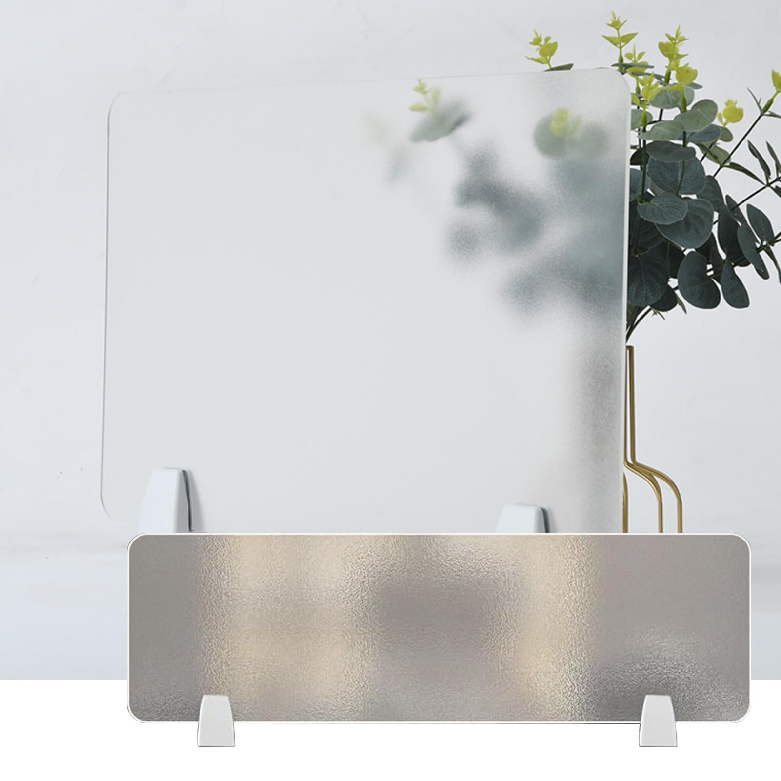 LWJSOCP Free Standing Privacy Desk Divider 4mm Frosted Acrylic Panel with Sound Proof and Visual Distraction Shield Customizable Ideal for Office Desk 60X50CM/23.6X19.7IN