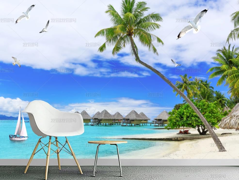 Papier peint intissé vue de mer trompe l'oeil poster mural géant haute résolution