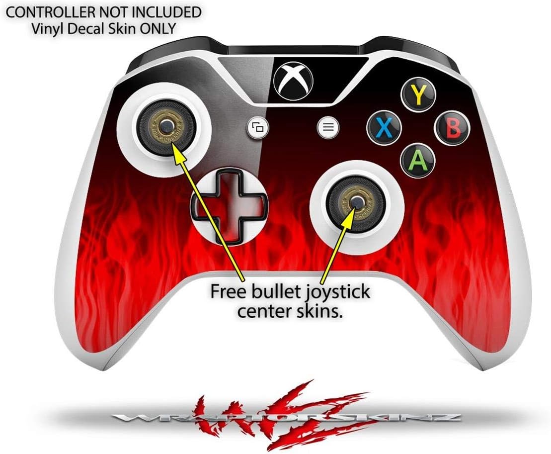 Decal Vinyl Skin Wrap Compatible with Xbox One S Console and Controllers - Fire Red