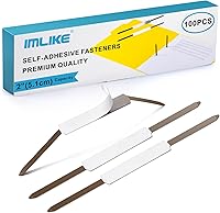 Vista 1 de IMLIKE - 100 sujetadores de papel autoadhesivos de punta, capacidad de 2 pulgadas, base de 2.75 pulgadas para carpetas de papel o archivos, marrón