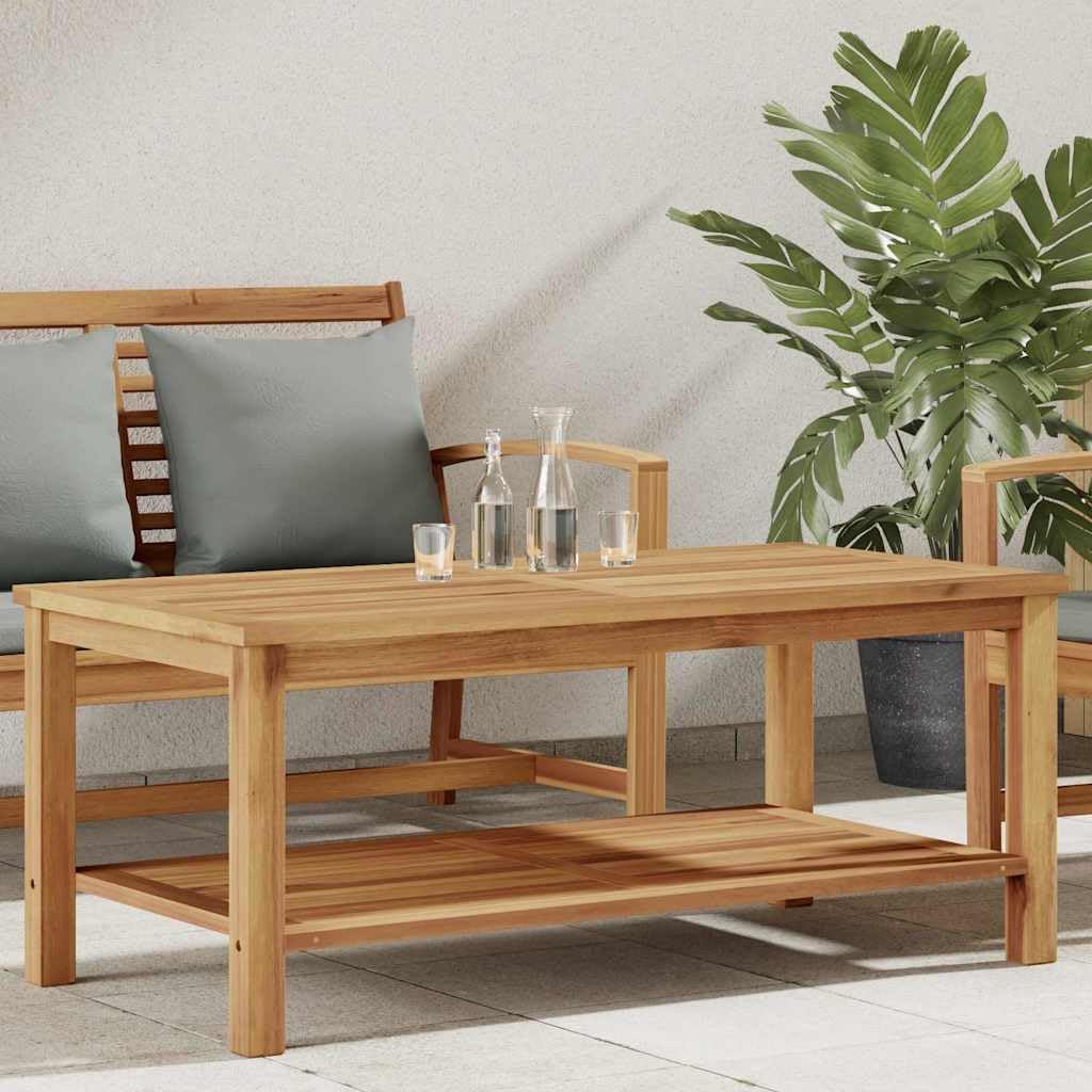 SXZenSpace Outdoor Coffee Table Brown 110x55x45 cm Solid Teak Wood Garden Side with Hidden Storage Modern Patio Bistro for Balcony Terrace