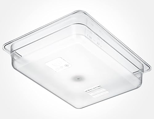 Miniatura 3 de CURTA Paquete de 6 sartenes de alimentos NSF, tamaño medio de 4 pulgadas de profundidad, plástico de policarbonato comercial transparente apto para