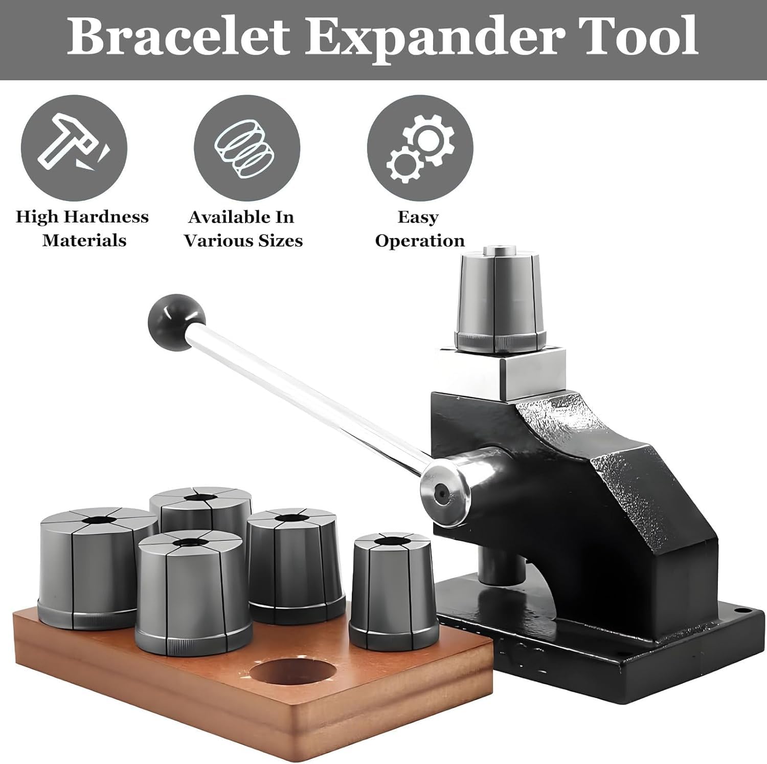 Outil d'étirement de bracelet pour réparation et travaux manuels - 6 outils de bricolage ronds avec plage d'étirement 42-70 mm pour élargir les bracelets