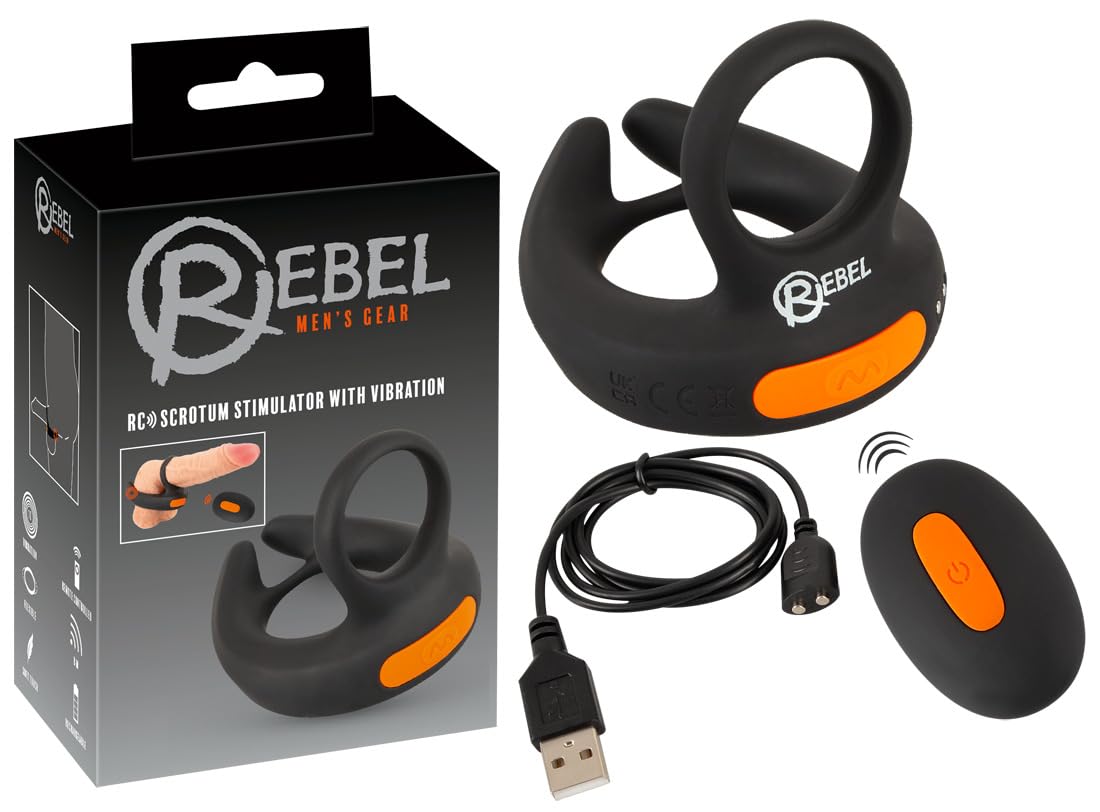 Rebel Rc Scrotum Stimolatore con vibrazione Nero 9,4 cm