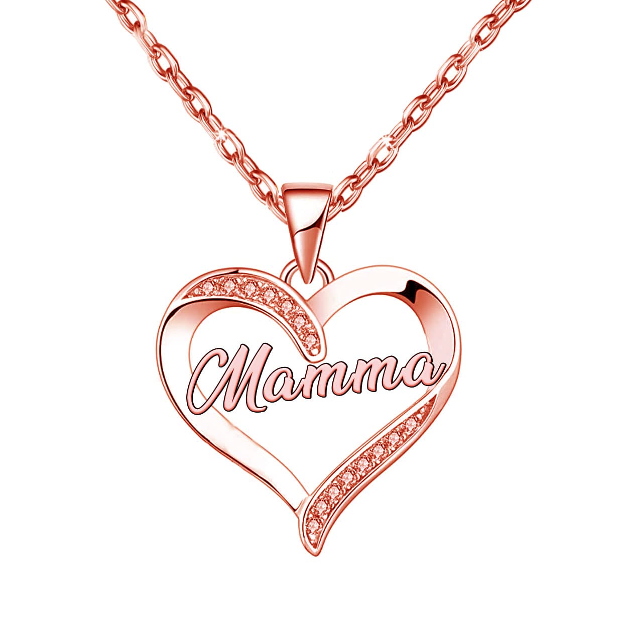ZYMGUO Regalo Mamma Collane Regalo festa della Mamma Regalo per Mamma Collana Donna regalo Compleanno Mamma Regalo Natale per Mamma Cuore Diamante Collana Argento Pendent