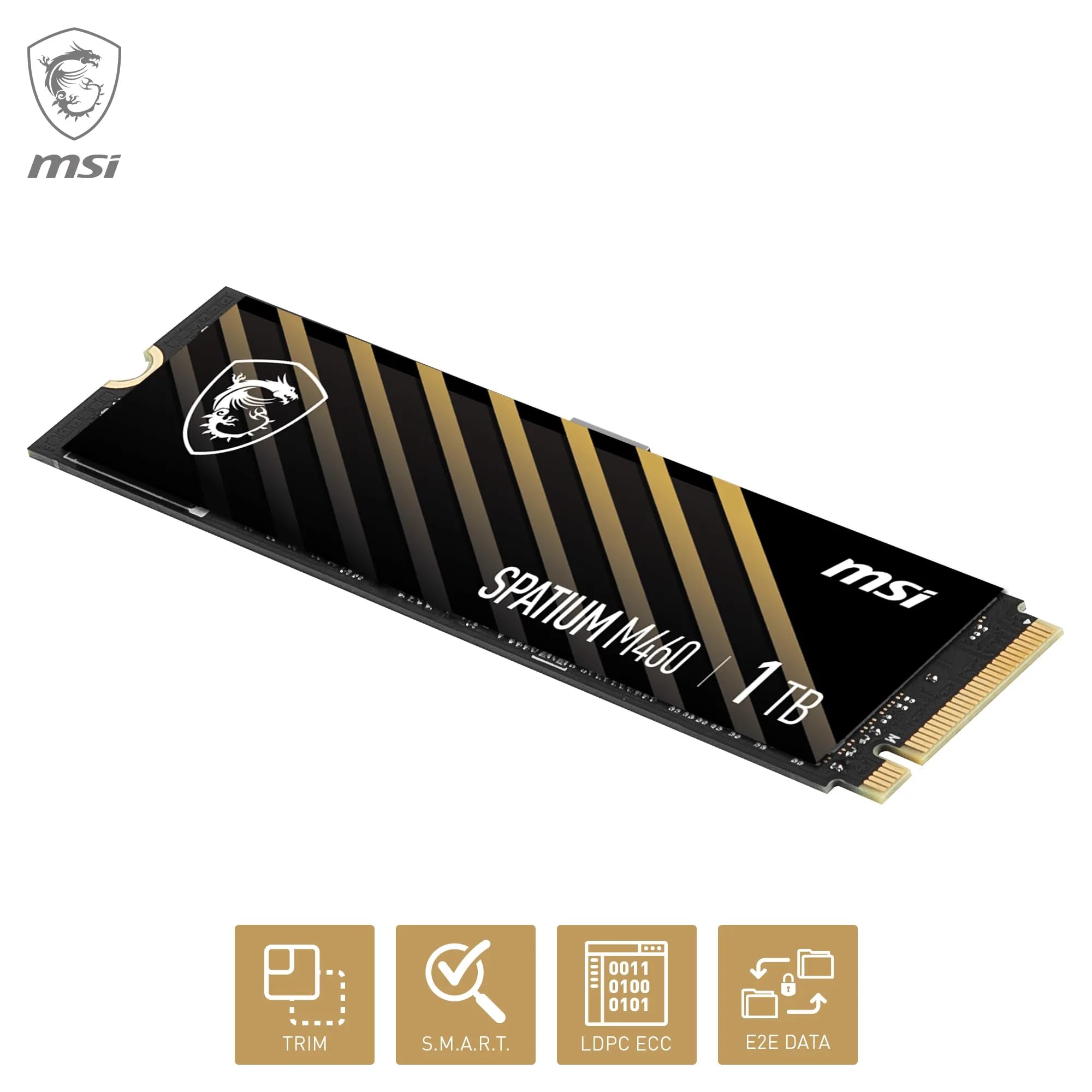 NVMe 4.0 PCIe M460 SPATIUM MSI 内蔵型SSD M.2 M.2 NVMe 4.0 PCIe M460 SPATIUM 1TB 内蔵型SSD