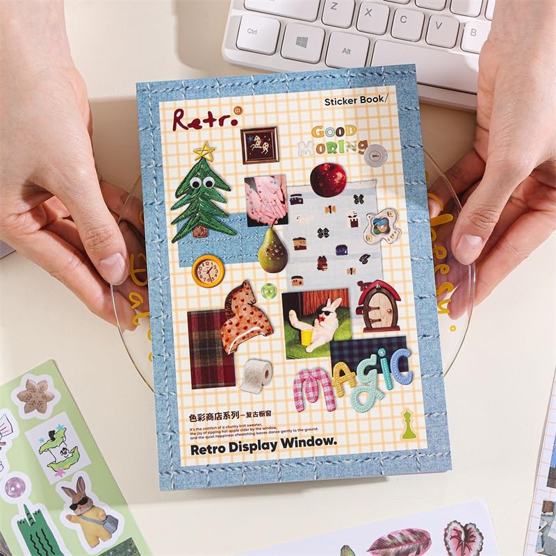 Image of Girl's Korean Sticker Book, Food and Daily Life Theme - 1300+ Cute Dream Style Foodie Stickers, for DIY Scrapbooking Journaling Handbook Decoration Vintage