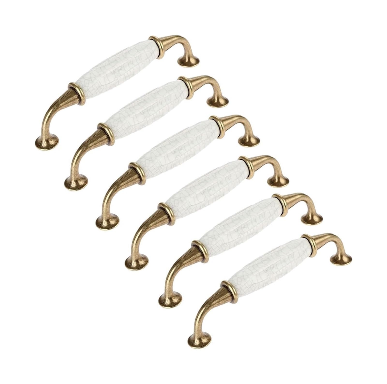 Opeximatun One Color Ceramic Drawer Knobs, Cracked Ceramic Pastoral Handle Antique Bronze Multiple Sizes Cabinet Drawer Wardrobe(A)