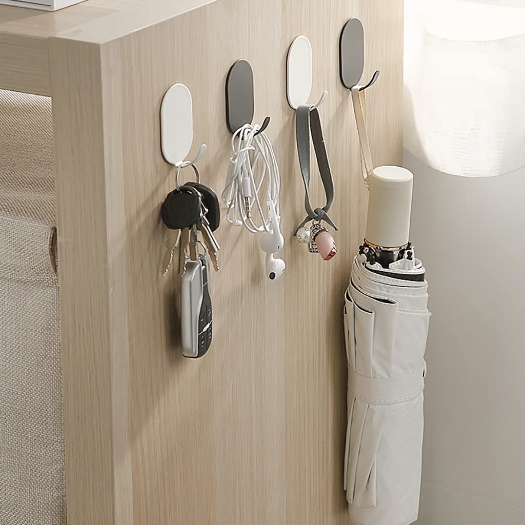 Ganchos autoadhesivos, Ganchos de pared adhesivos, Ganchos adhesivos fuertes para colgar en la pared, Ganchos multiusos, Para colgar Cocina Baño Oficina Armario Hogar, Sin agujeros, Acero al carbono