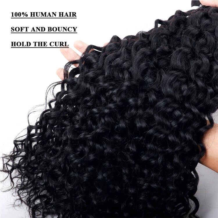 Miniatura 5 de Cabello humano para trenzar, 3.53 oz, 14 pulgadas, cabello humano ondulado a granel para trenzar profundo, sin trama 10A, extensiones de cabello