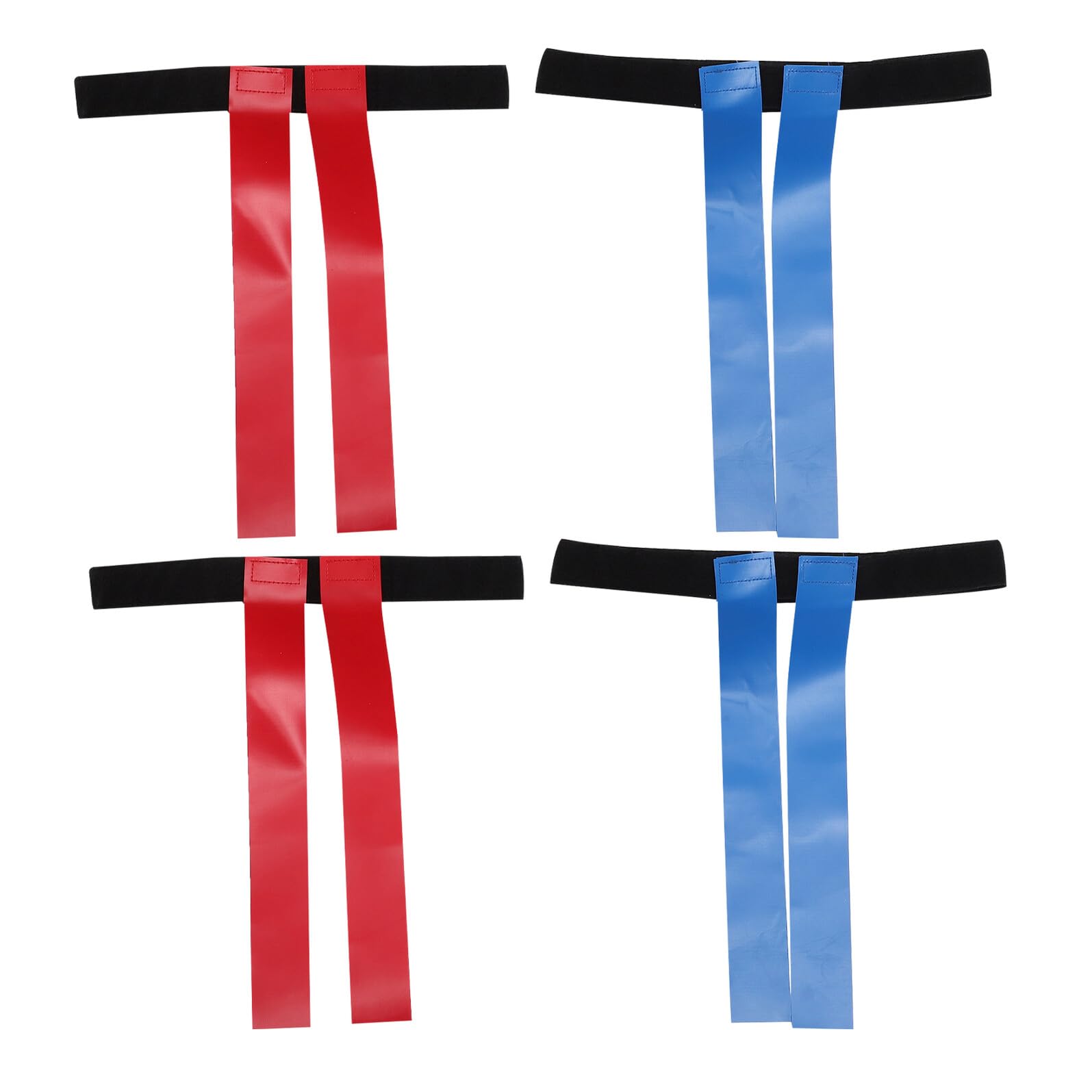 Mikikit Lot de 4 Ceintures de Flag Football Garçon et Filles 90 CM avec Drapeaux Rouges et Bleus Ceintures Réglables avec Fermeture à Scratch pour Entraînement et Sports D’Équipe