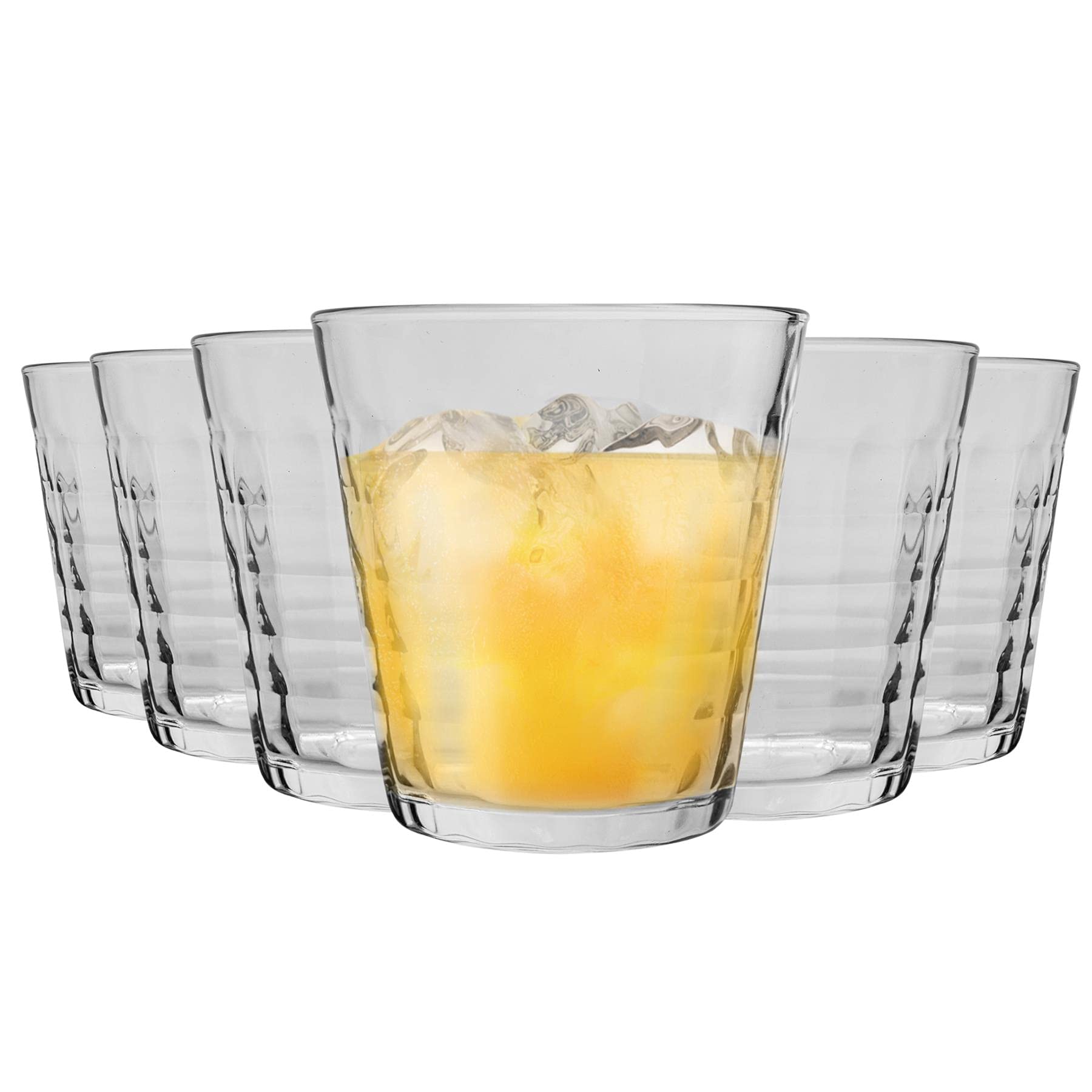 Duralex Prisme Drinking Glasses - 275ml Tumblers for Water, Juice - Clear - Pack of 12