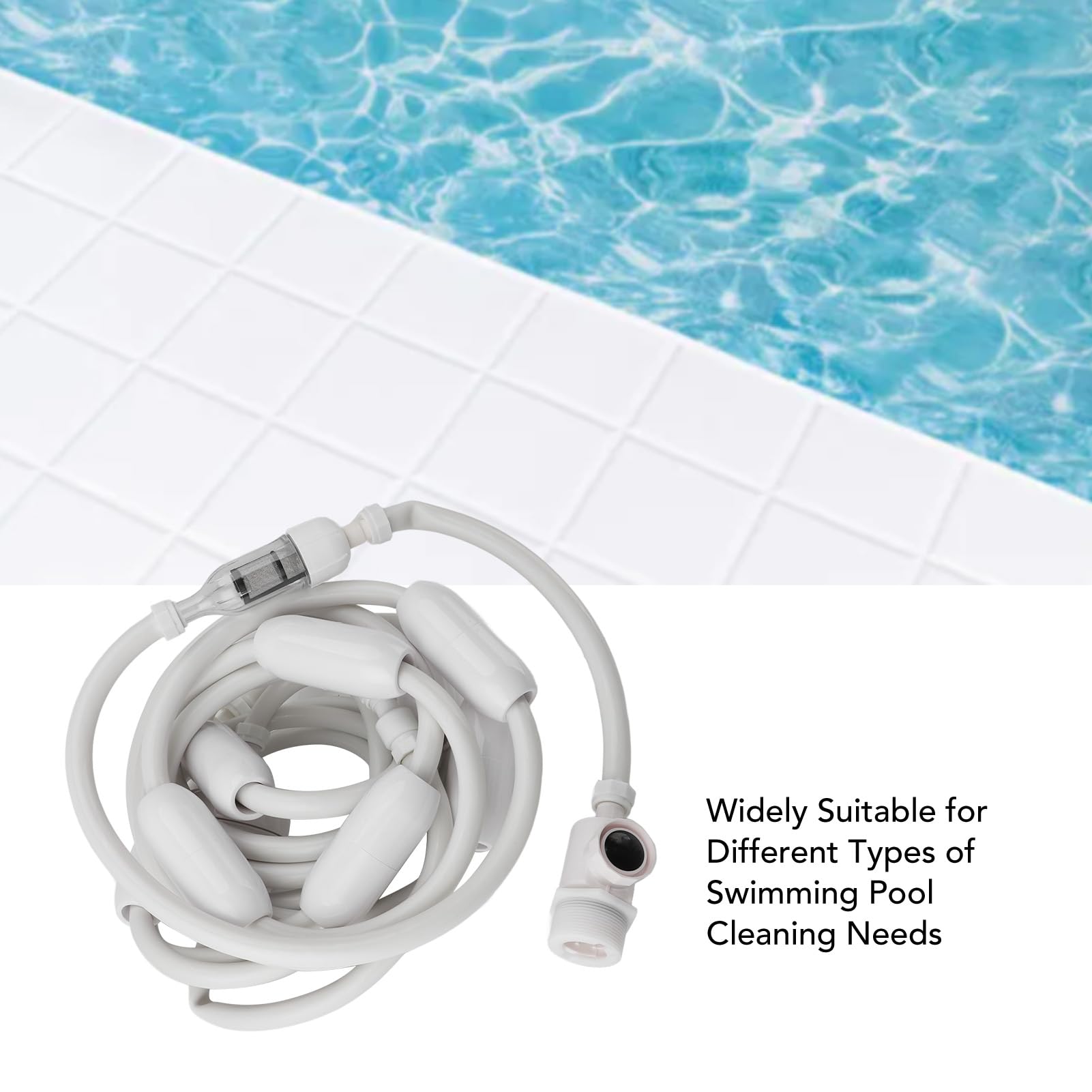 Haofy Tubo per Pulizia Piscina 30 Piedi PVC a Tenuta Stagna per Piscine Interrate Fuori Terra Tubo di Alimentazione per Piscina Costruzione Flessibile e Durevole Facile Manutenzione 1 Confezione