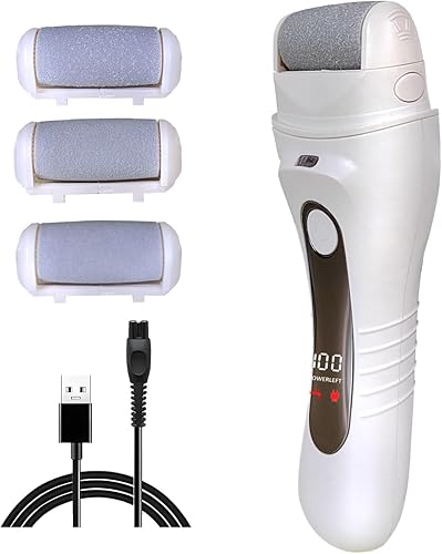 Removedor eléctrico de callos para pies, elegible por la FSA, limas eléctricas portátiles recargables con 3 cabezales, kit de pedicura para piel