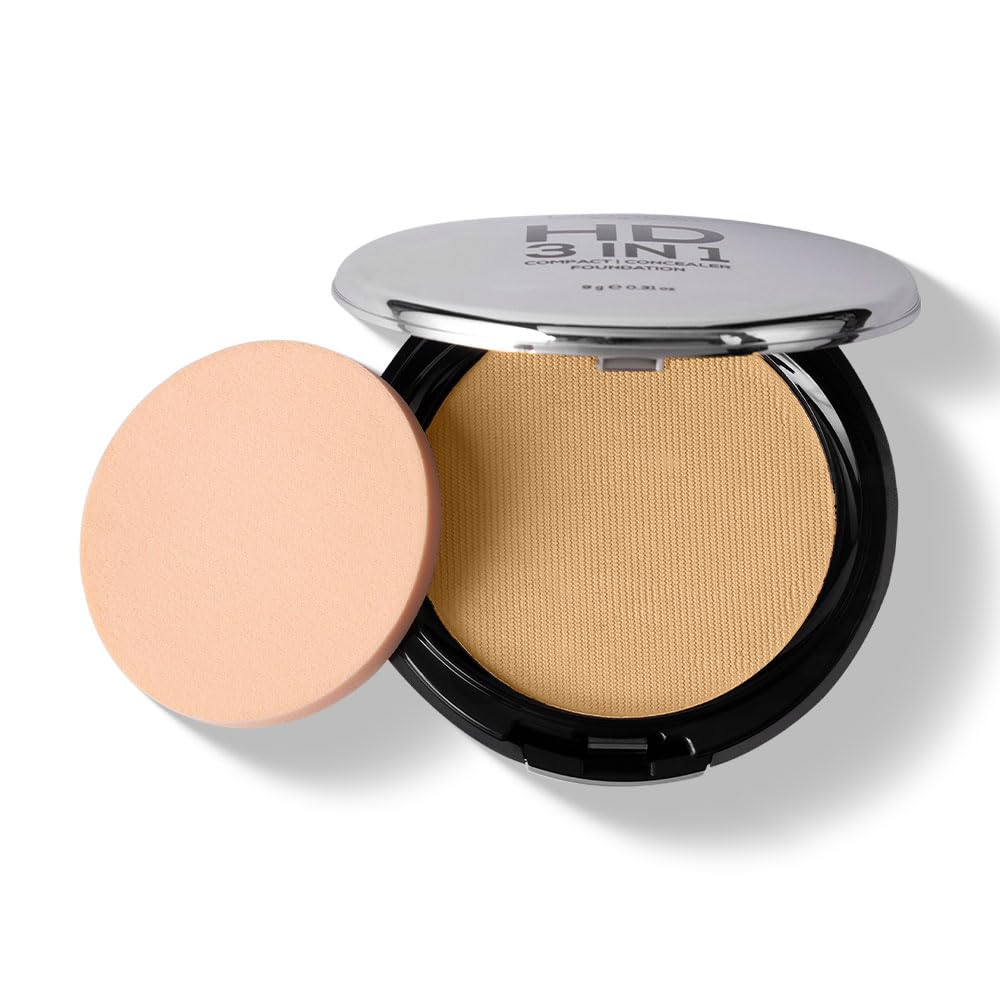 RENEE PRO HD 3 In 1 Compact - Sable 9 Gm, Works As Concealer, Foundation & Powder, SPF 20, Matte Finish, High Coverage, Ultralight & Silky Smooth Finish, Enriched With Vitamin E, C & Aloe Vera