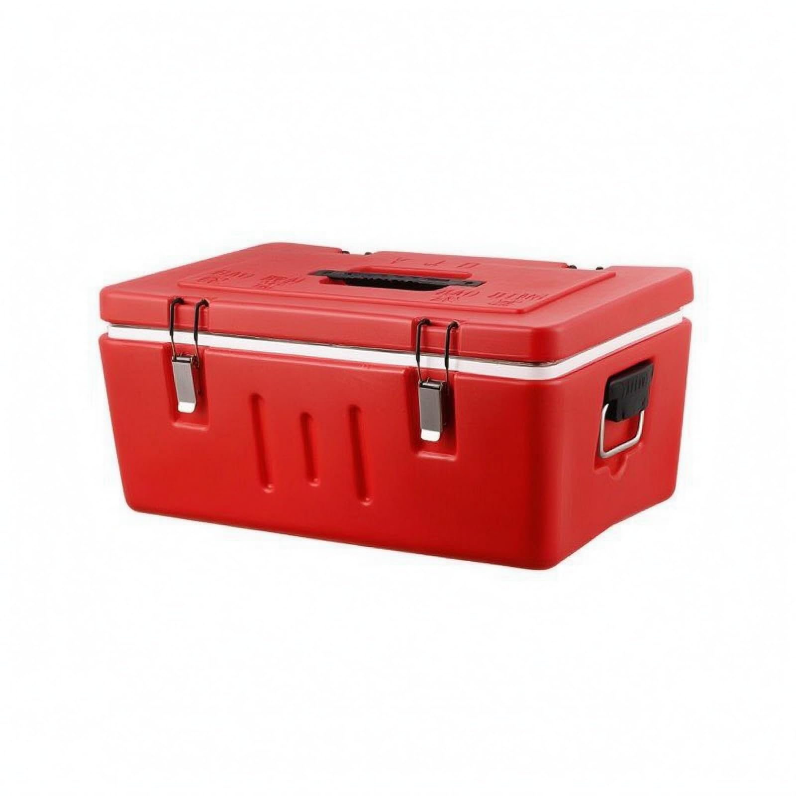 Caja Isotérmica Aislado Contenedor Térmico Cierres Metálicos Contenedor Comida Acero Inoxidable, CF-Caja Térmica De Rejilla Única Tapa Doble con Revestimiento Interior Extraíble