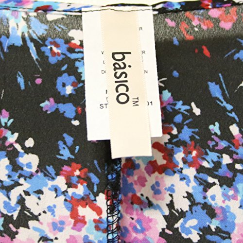 Basico Women's Open Asymmetrical Hem Print Chiffon Vest Cardigan (Large/Xlarge, Cardigan #140) #TOP4