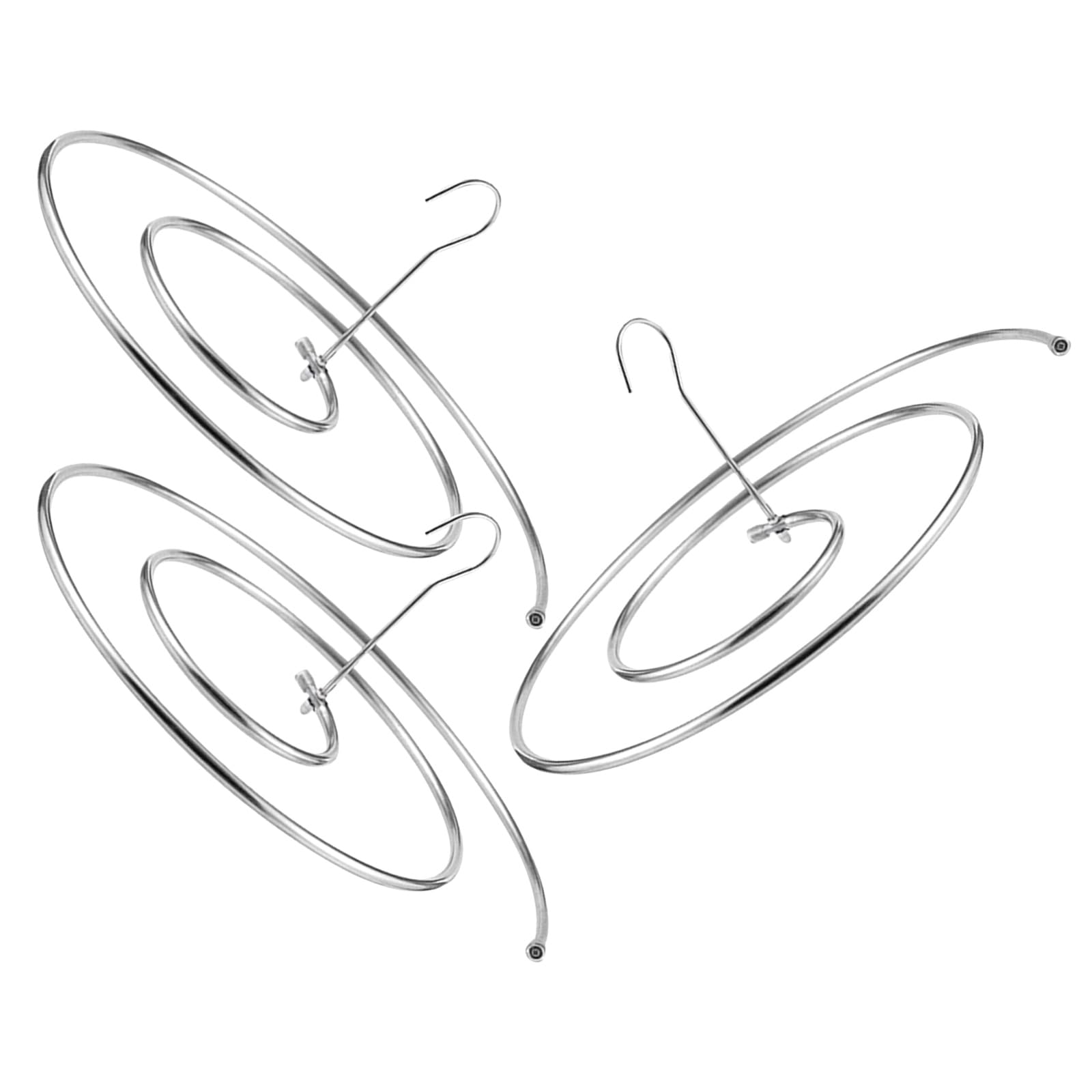 Set 3 Grucce a Spirale in Acciaio Inox 8mm per Lenzuola e Trapunte, Stendibiancheria Circolare Regolabile Salvaspazio per Interni ed Esterni Custodia Portatile