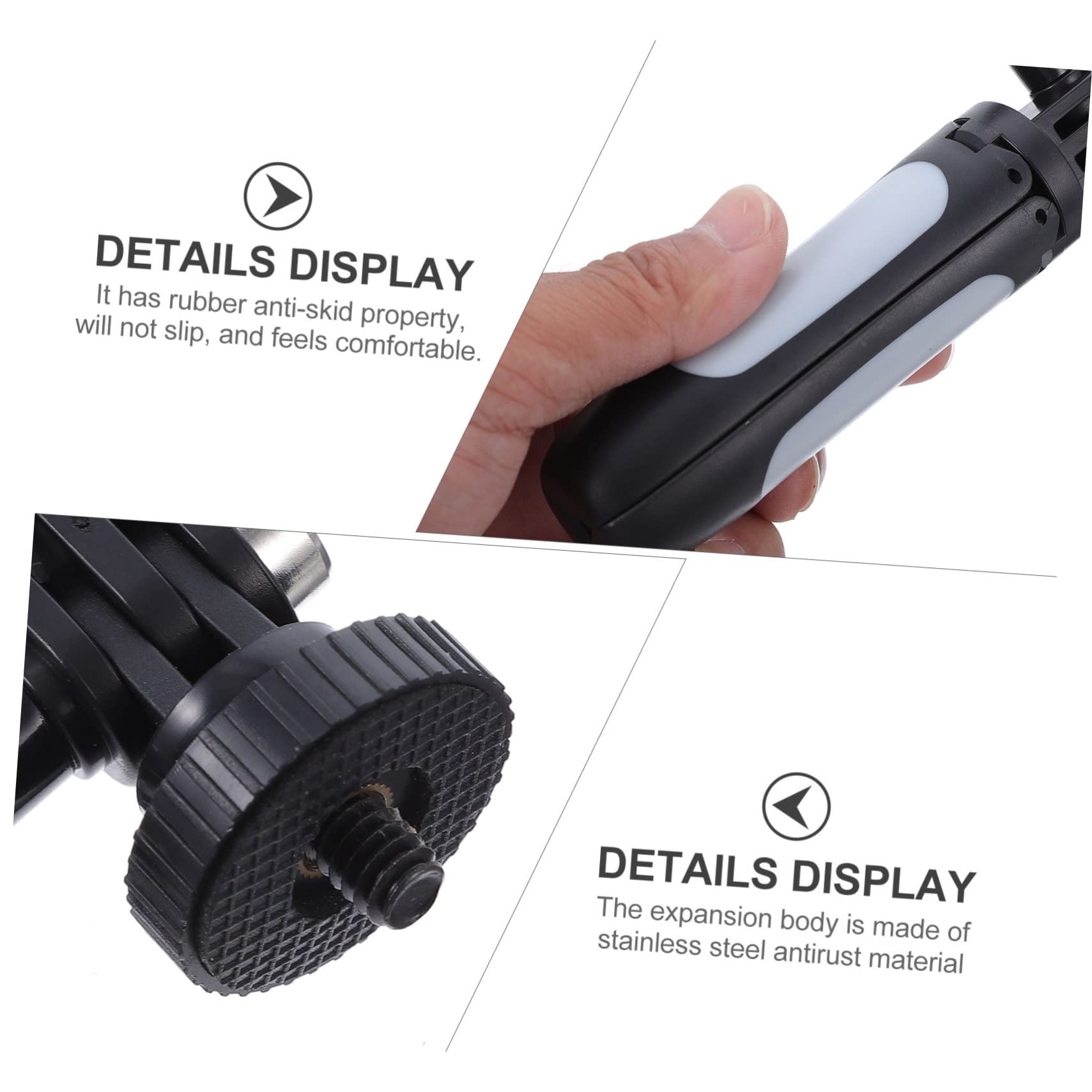 Hemobllo 2pezzi Treppiede Mini Estensibile Acciaio Inossidabile Con Supporto Per Selfie Stick Design Leggero e Portatile Antiscivolo Per Fotografia Viaggio