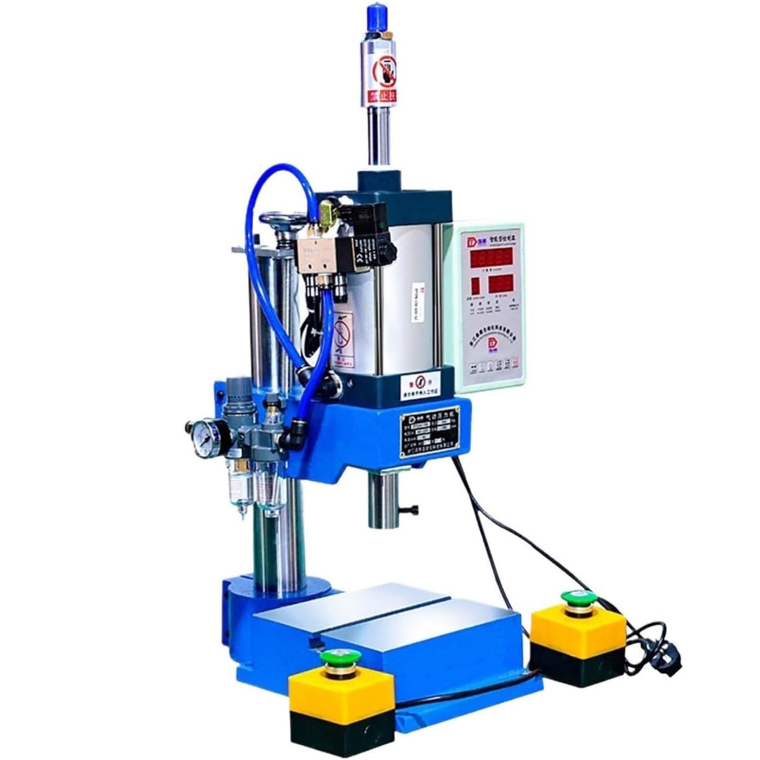 Pressa punzonatrice pneumatica, pressa punzonatrice da tavolo a doppio controllo digitale da 440 libbre con controller di visualizzazione 0,15-0,8 MPa
