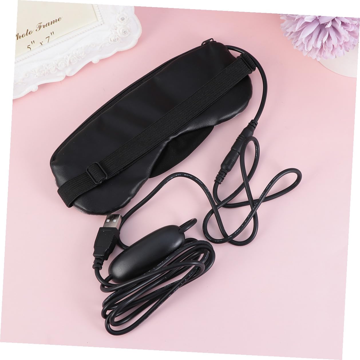 IMIKEYA Maschera per dormire a vapore ricaricabile USB maschera termica in pelle grigia senza profumo maschera oculare rilassante per alleviare la fatica e la testa adatta per casa ufficio e viaggi