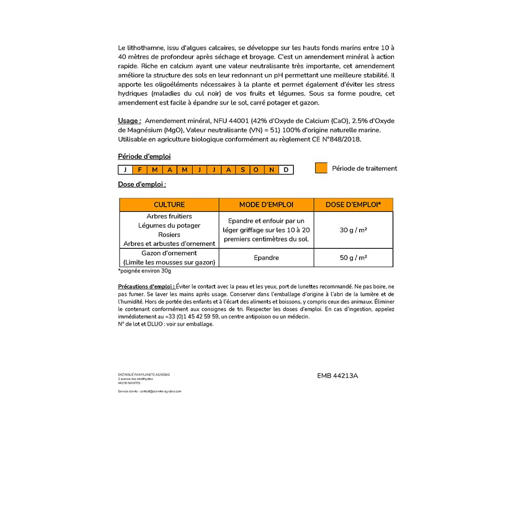 Amendement minéral lithothamne (5 Kg)