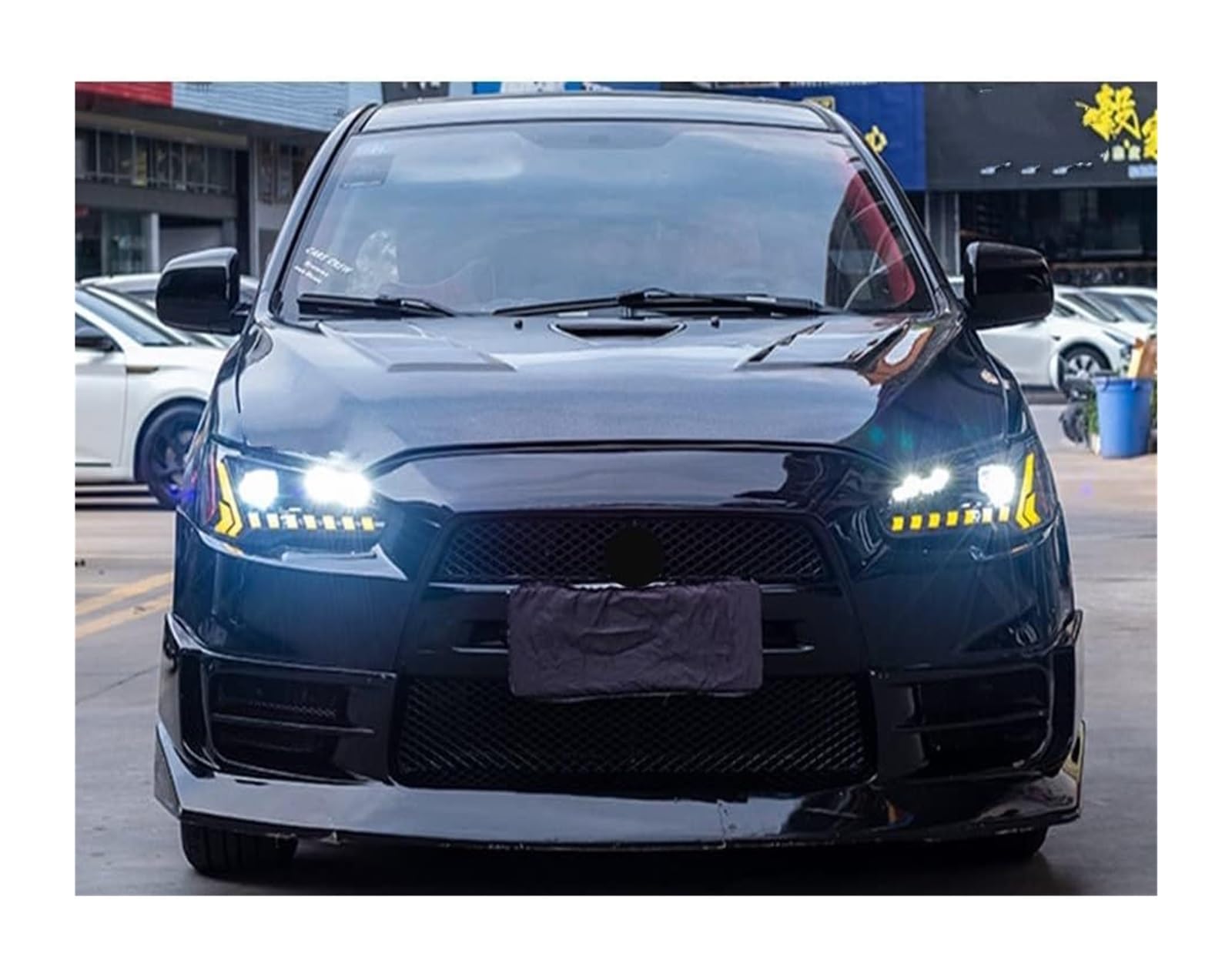 Dynamiczny kierunkowskaz dla Mitsubishi Lancer 2008-2016 przednia soczewka kierunkowskazu dynamiczne światło pozycyjne samochodu