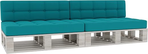 Palettenkissen Palettenauflagen Sitzkissen Rückenlehne Gesteppt PFG (Sitzkissen 120x60, Grau)