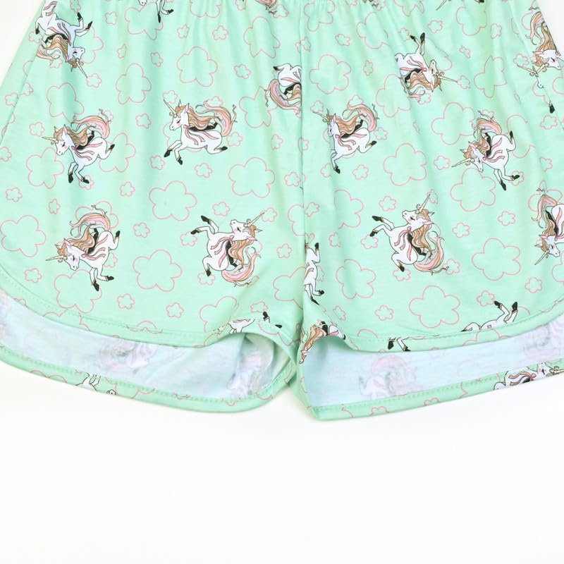 Image of Mirawise Girls 3 Pc Pajamas Sleepwear Cotton Pjs Clothes Set 4-13 Years