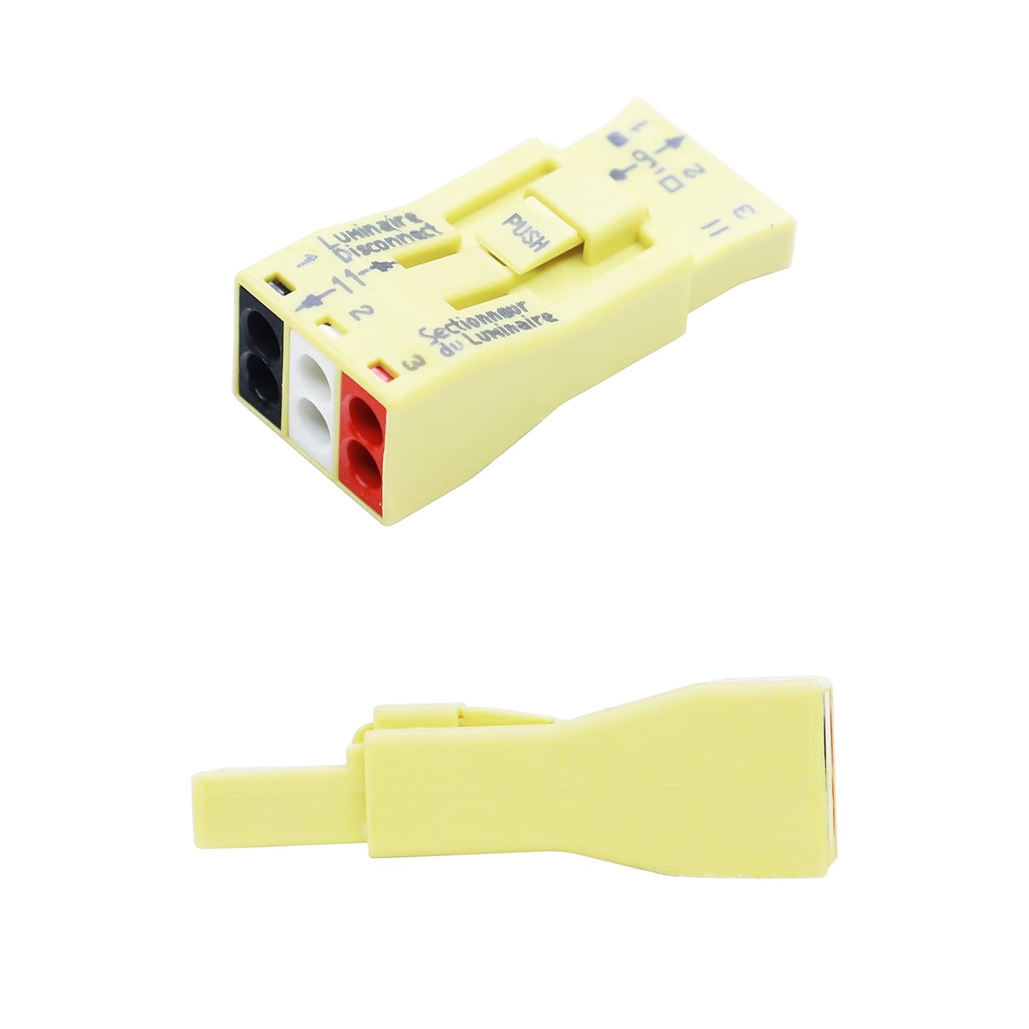 873-903 | WAGO Luminaire Disconnect Connector | 3-Pole Connector | for Switching and dimming Applications | Yellow | [Box of 20 Pieces]
